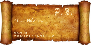 Piti Nóra névjegykártya